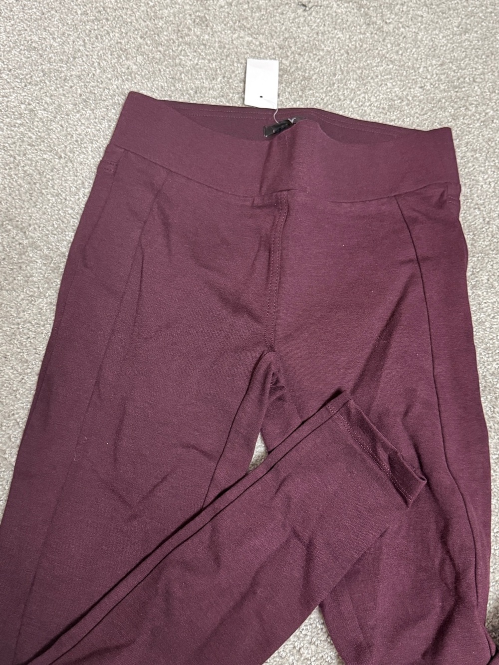LOFT High-Rise Ponte Leggings in Deep Plum